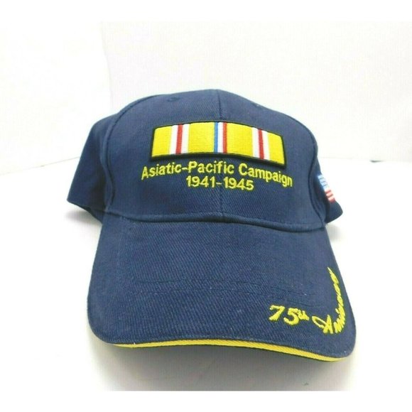 World War II 75th Anniversary Asiatic Pacific Campaign Hat Cap Strapback Blue - Picture 1 of 11